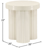 Rhodes End Table - Art Deco Iron Table with Fluted Legs and Sleek Matte Finish for Stylish Living Spaces