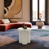 Rhodes End Table - Art Deco Iron Table with Fluted Legs and Sleek Matte Finish for Stylish Living Spaces