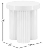 Rhodes End Table - Art Deco Iron Table with Fluted Legs and Sleek Matte Finish for Stylish Living Spaces