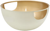 Doma Round Contemporary Metal Coffee Table with Glass Top and Brushed Gold Finish for Modern Spaces
