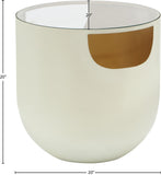 Doma Round Glass Top End Table with Brushed Metal Finish – Stylish Contemporary Design Accent Piece