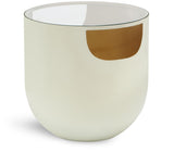 Doma Round Glass Top End Table with Brushed Metal Finish – Stylish Contemporary Design Accent Piece