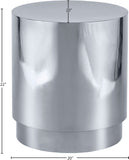 Jazzy Stainless Steel Drum End Table - Elegant Contemporary Design for Stylish Home Decor