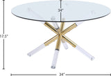 Mercury Acrylic Gold Coffee Table with Clear Tempered Glass Top - Stylish Modern Living Room Accent
