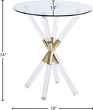 Mercury Acrylic Gold End Table with Tempered Glass Top – Chic Contemporary Accent for Living Room