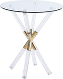 Mercury Acrylic Gold End Table with Tempered Glass Top – Chic Contemporary Accent for Living Room