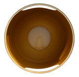 Doma Round Contemporary Metal Coffee Table with Glass Top and Brushed Gold Finish for Modern Spaces