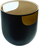 Doma Round Glass Top End Table with Brushed Metal Finish – Stylish Contemporary Design Accent Piece