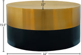 Sun Coffee Table - Contemporary Brushed Gold & Matte Black Design for Modern Minimalist Spaces