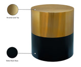 Sun Iron Contemporary End Table - Stylish Brushed Gold and Matte Black Design for Modern Spaces