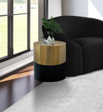 Sun Iron Contemporary End Table - Stylish Brushed Gold and Matte Black Design for Modern Spaces