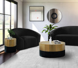 Sun Iron Contemporary End Table - Stylish Brushed Gold and Matte Black Design for Modern Spaces