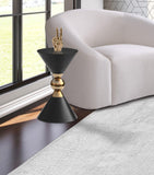 Malia Sculptural Iron End Table with Artsy Design for a Stunning Contemporary Living Space
