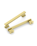 DESIGN2891 Brushed Gold Rectangular Cabinet Handles - Heavy-Duty Modern Kitchen Hardware | 5" Pulls