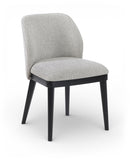 Valeo - Linen Textured Fabric Upholstered Dining Chair (Set of 2) - Painted Black Base
