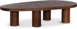 Beekman Coffee Table – Elegant Art Deco Design with Solid Wood, Oval Shape & Stylish Columnar Legs