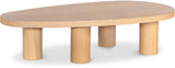 Beekman Coffee Table – Elegant Art Deco Design with Solid Wood, Oval Shape & Stylish Columnar Legs