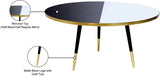 Reflection Contemporary Coffee Table - Minimalist Design with Mirrored Top & Gold-Tipped Legs