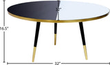 Reflection Contemporary Coffee Table - Minimalist Design with Mirrored Top & Gold-Tipped Legs