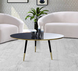 Reflection Contemporary Coffee Table - Minimalist Design with Mirrored Top & Gold-Tipped Legs