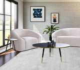 Reflection Contemporary Coffee Table - Minimalist Design with Mirrored Top & Gold-Tipped Legs