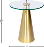 Glassimo Elegant Contemporary End Table with Glass Top and Brushed Gold Finish for Chic Spaces