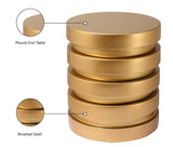 Levels Iron Brushed Gold Round End Table - Contemporary Sculptural Design for Luxe Living Spaces