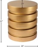 Levels Iron Brushed Gold Round End Table - Contemporary Sculptural Design for Luxe Living Spaces