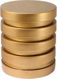 Levels Iron Brushed Gold Round End Table - Contemporary Sculptural Design for Luxe Living Spaces