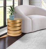 Levels Iron Brushed Gold Round End Table - Contemporary Sculptural Design for Luxe Living Spaces