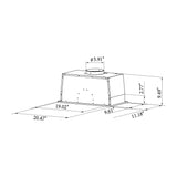 CIARRA 20 Inch Built-In Range Hood Insert Under Cabinet Black Stove Hood CAB52913E-N-OW