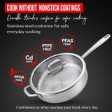 5-Ply Stainless Sauté Pan with Lid, 4-Qt