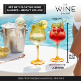 Acrylic Colored Wine Glasses | 2 Set | Shatterproof Tritan Drinkware