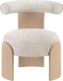 Calder - Linen Textured Fabric Upholstered Accent Chair - Painted Natural Base