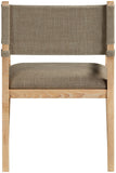 Avon - Linen Textured Performance Fabric Upholstered Dining Arm Chair