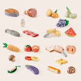 ROBUD Wooden Cutting Food Playset 4-in-1