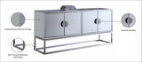 Marbella Contemporary Sideboard Buffet with Mirrored Finish & Durable Chrome Base for Modern Dining