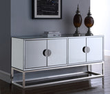 Marbella Contemporary Sideboard Buffet with Mirrored Finish & Durable Chrome Base for Modern Dining