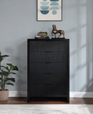 Fairfax Chest - Exquisite Art Deco Design with Fluted Drawers and Matte Metal Handles for Style