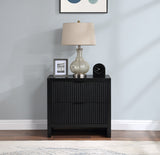 Fairfax Night Stand - Exquisite Art Deco Design with Fluted Drawers and Matte Metal Handles for Elegance