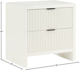 Fairfax Night Stand - Exquisite Art Deco Design with Fluted Drawers and Matte Metal Handles for Elegance