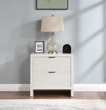 Fairfax Night Stand - Exquisite Art Deco Design with Fluted Drawers and Matte Metal Handles for Elegance