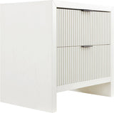 Fairfax Night Stand - Exquisite Art Deco Design with Fluted Drawers and Matte Metal Handles for Elegance