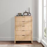 Fairfax Chest - Exquisite Art Deco Design with Fluted Drawers and Matte Metal Handles for Style