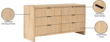 Fairfax Dresser - Modern Art Deco Design with Fluted Drawers and Matte Metal Handles for Elegance