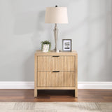 Fairfax Night Stand - Exquisite Art Deco Design with Fluted Drawers and Matte Metal Handles for Elegance