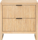 Fairfax Night Stand - Exquisite Art Deco Design with Fluted Drawers and Matte Metal Handles for Elegance