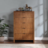 Fairfax Chest - Exquisite Art Deco Design with Fluted Drawers and Matte Metal Handles for Style