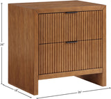 Fairfax Night Stand - Exquisite Art Deco Design with Fluted Drawers and Matte Metal Handles for Elegance