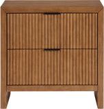 Fairfax Night Stand - Exquisite Art Deco Design with Fluted Drawers and Matte Metal Handles for Elegance